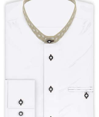 Halbzwirn Stretch Weiß Trachtenhemd
