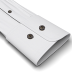 Half-twist stretch white traditional shirt with strap for fastening the sleeve – Preview 2