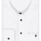 Half-twist stretch white traditional shirt with strap for fastening the sleeve – Preview 1