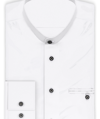 Halbzwirn Stretch Weiß Trachtenhemd  Riegel zum Festbinden des Ärmels