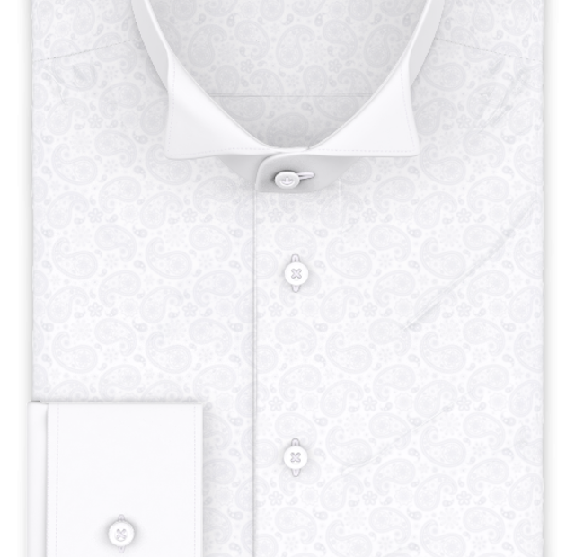 Jacquard Weiß Festliches Hemd – Vorlagenbild