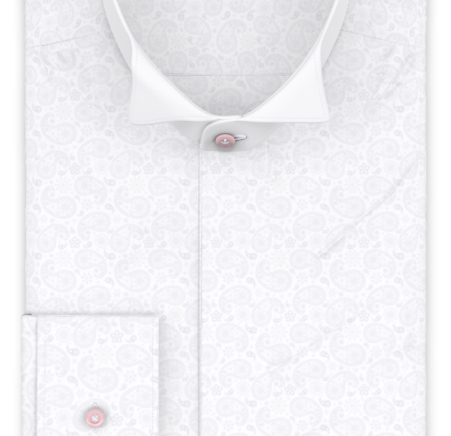 Jacquard Weiß Festliches Hemd – Vorlagenbild