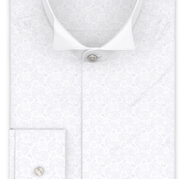 Jacquard Weiß Festliches Hemd – Vorlagenbild