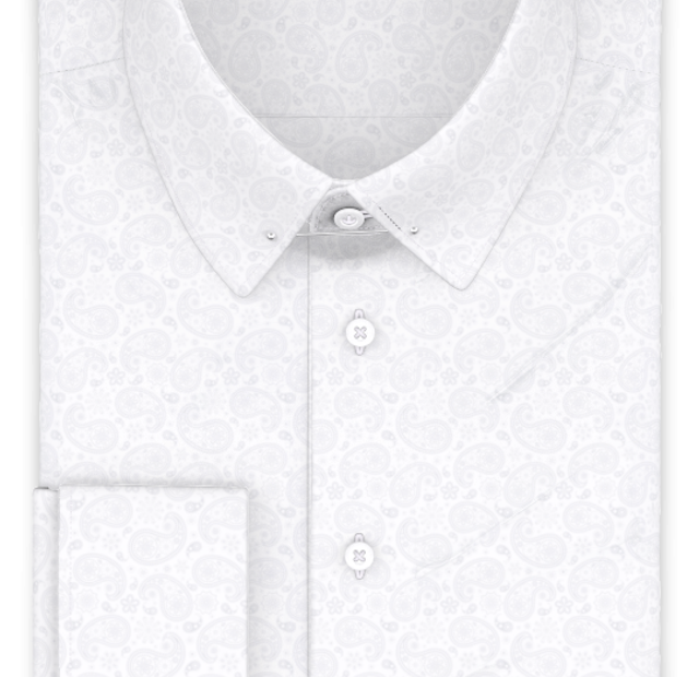 Jacquard Weiß Festliches Hemd – Vorlagenbild