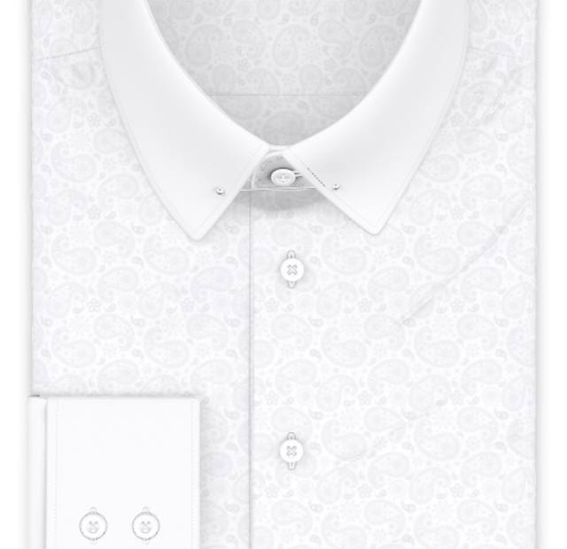 Jacquard Weiß Festliches Hemd – Vorlagenbild