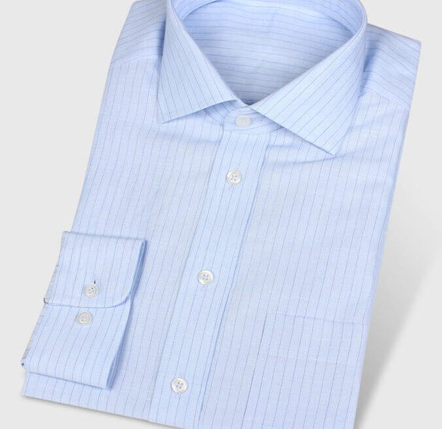 Leinenhemd Blau liniert – Vorlagenbild