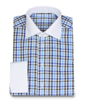 Leinenhemd kariert mit Winchesterkragen