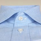 Pepita-Hemd Leinen Blau – Vorschau 7