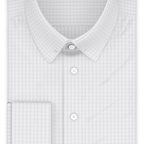 Full-twist white checkered formal shirt – Preview 1