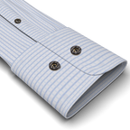 Full-twist light blue checkered traditional shirt with strap for fastening the sleeve – Preview 2