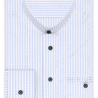 Full-twist light blue checkered traditional shirt with strap for fastening the sleeve – Preview 1