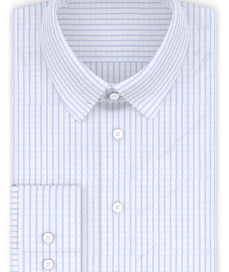 Vollzwirn Hellblau kariert Festliches Hemd