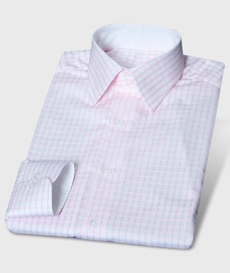 Rosa Karo hoher Kragen