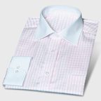 2-ply Pink Checkered Oxford White – Preview 1