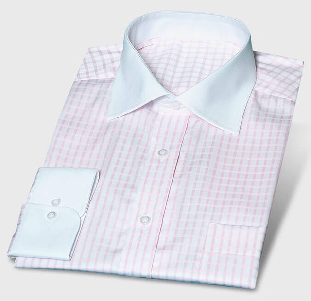 2-ply Pink Checkered Oxford White – Template image