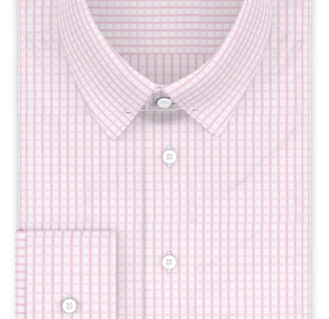 Full-twist pink checkered formal shirt – Template image