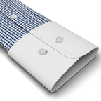 Full-twist dark blue checkered business shirt – Preview 2