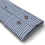 Full-twist dark blue checkered traditional shirt – Preview 2