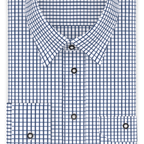 Full-twist dark blue checkered traditional shirt – Preview 1