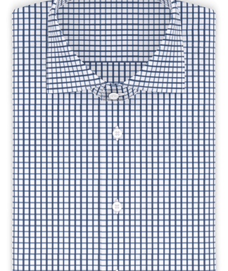 Vollzwirn Dunkelblau kariert Freizeithemd