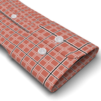 Rust red black double checkered casual shirt – Preview 2