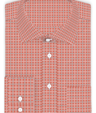 Rostrot Schwarz Doppelkaro Freizeithemd
