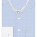 Mini Vichy checkered light blue business shirt – Preview 1