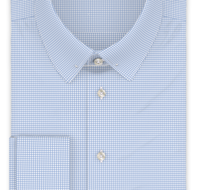Mini Vichy checkered light blue formal shirt – Template image