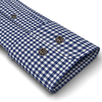 Vichykaro Dunkelblau Trachtenhemd Riegel zum Festbinden des Ärmels – Vorschau 2