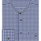 Vichykaro Dunkelblau Trachtenhemd Riegel zum Festbinden des Ärmels – Vorschau 1