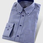 Vichykarohemd dunkelblau kariert – Vorschau 1