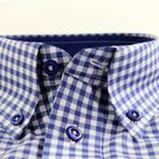 Vichykarohemd dunkelblau kariert – Vorschau 6