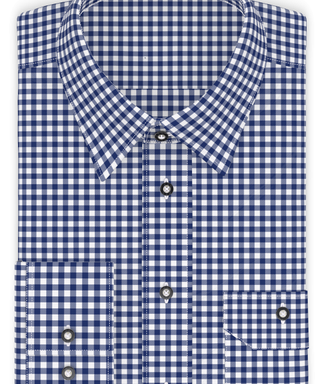 Vichykaro Dunkelblau Trachtenhemd