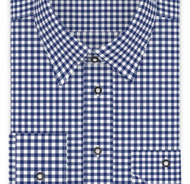 Vichykaro Dunkelblau Trachtenhemd – Vorlagenbild