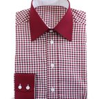 rot weiß kariertes Hemd mit dunkelroten Kontrastfarben – Vorschau 1