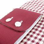 rot weiß kariertes Hemd mit dunkelroten Kontrastfarben – Vorschau 4