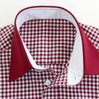 rot weiß kariertes Hemd mit dunkelroten Kontrastfarben – Vorschau 6