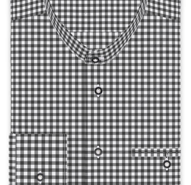 Vichykaro Dunkelgrau Freizeithemd Trachtenhemd – Vorlagenbild