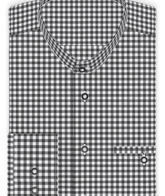 Vichykaro Dunkelgrau Trachtenhemd