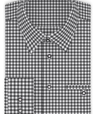 Vichykaro Dunkelgrau Trachtenhemd