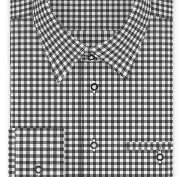 Vichykaro Dunkelgrau Trachtenhemd – Vorlagenbild