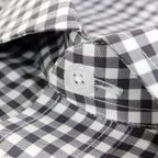 Checkered Shirt White Grey with Cutaway Collar – Preview 4