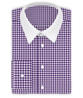 Vichykaro Violett Businesshemd weißer Kontrast