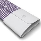 Vichykaro Violett Businesshemd mit weißem Kragen – Vorschau 2