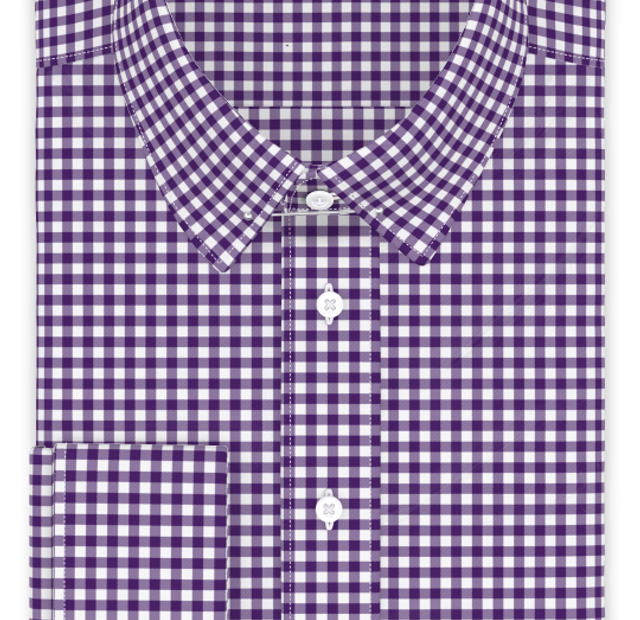 Vichykaro Violett Festliches Hemd – Vorlagenbild