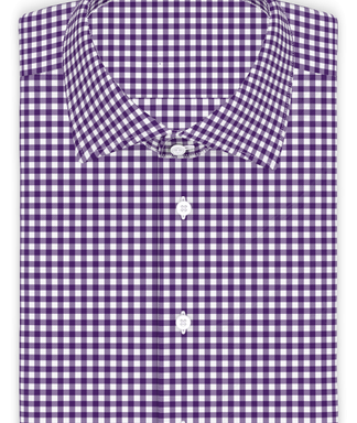 Vichykaro Violett Kurarmhemd