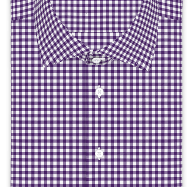 Vichykaro Violett Kurarmhemd – Vorlagenbild