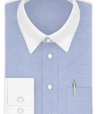 Vollzwirn Twill Blau Businesshemd