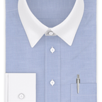 Full-twist twill blue business shirt – Preview 1