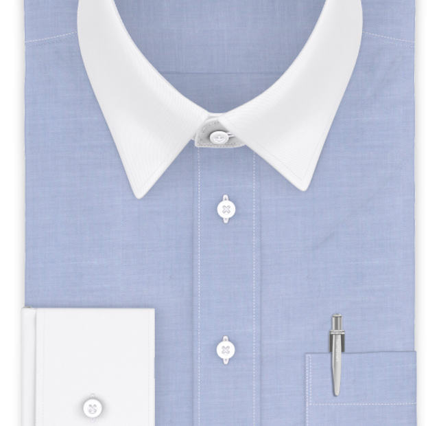 Full-twist twill blue business shirt – Template image